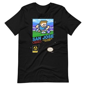 San Jose Earthquakes 8-bit Retro NES League Soccer Football Club FC Kit T-Shirt