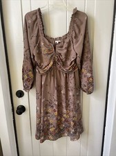 Brown Boho Floral Dress Size M Maurice’s