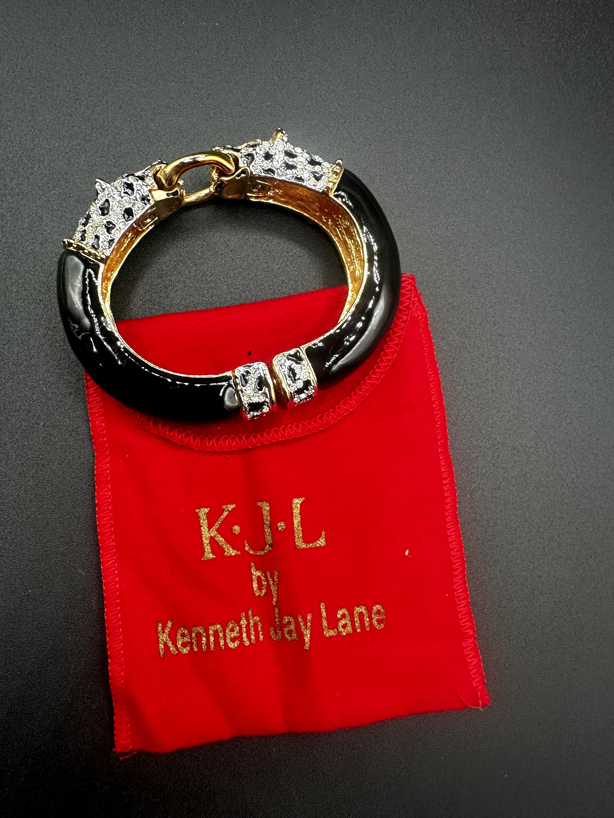 Kenneth Jay Lane Bracelet Crystal Leopard Bracele… - image 3