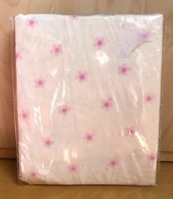 KidsLine "B is for Bear" Fitted Crib/Toddler Bed Sheet  Pink Flowers on Cream