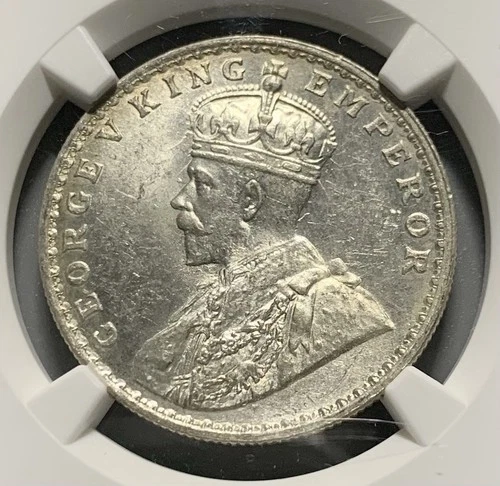1919 B India 1 Rupee Silver Coin - NGC MS 63
