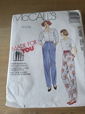 Macaulay Made for You Pattern for Women's Pants. Size Talle 24 Uncut