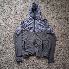 Nike Running Mens Windrunner Jacket Full Zip Hooded Black Windbreaker Size Large