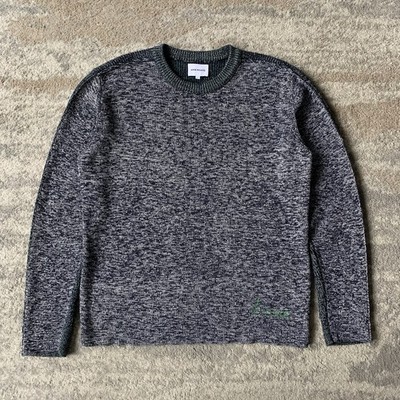 Norse Projects Chunky Knit Wool Jumper Arild Moulin Grey Green Large Two Tone