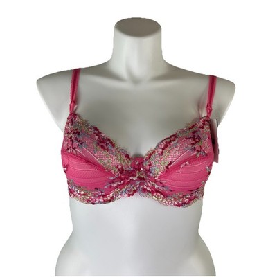 NWT Wacoal Embrace Lace Underwire Bra Hot Pink Multicolor Sexy 65191 Adjustable