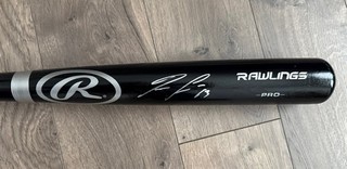 RONALD ACUNA JR Signed Rawlings Pro Wood Baseball Bat Braves Beckett BAS Auto