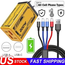 200W Super Fast Charging Type C Wall Charger For Samsung iPhone Android Phone US