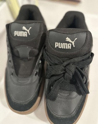 PUMA Black White Brown Low Top Athletic Sneakers Lace Up Gum Sole Men's