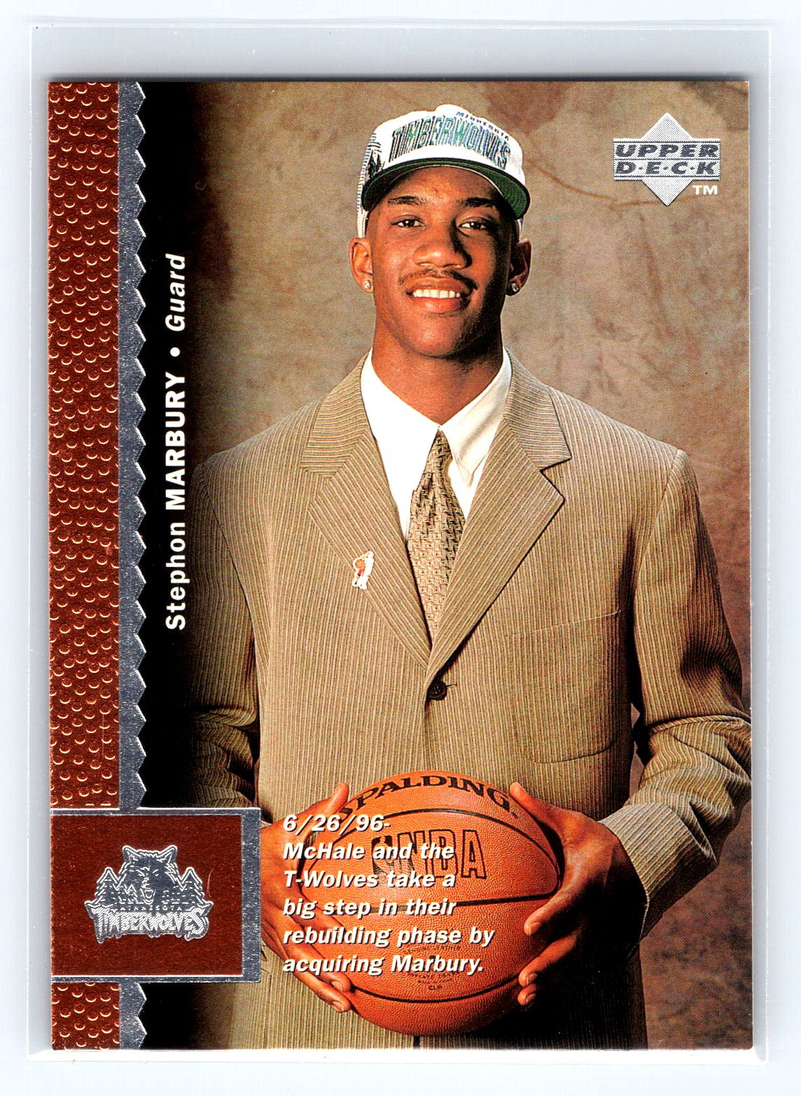 1996-97 Upper Deck #74 Stephon Marbury ROOKIE RC Minnesota Timberwolves