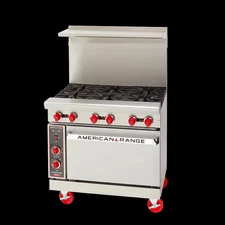 American Range AR-6-C 36" Commercial (6) Burner Gas Range w/ Convection Oven