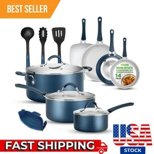 Nutrichef 14 Pcs. Kitchenware Pots & Pans Set-High-qualified, Non-Stick