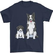 A Border Collie Et Chiot T-Shirt 100% Coton