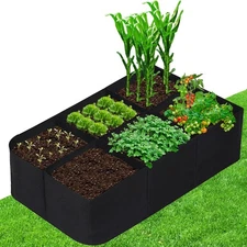 CJGQ Fabric Raised Garden Bed 4x2x1ft Garden Grow Bed Bags for Growing Herbs