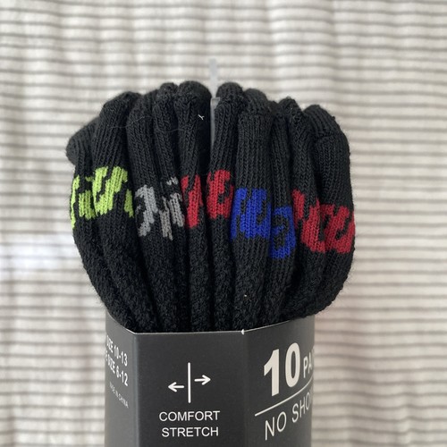 Men's | Penn | No Show Socks | 10 Pairs | Black | Sock Size 10-13 | Shoe 6-12  - Picture 2 of 5