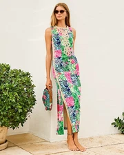 NWT Lilly Pulitzer Edita Maxi Shift Dress Multi Party Punch Patch, Choose Size.!