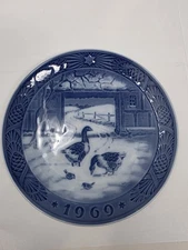 Royal Copenhagen Plate 1969 - In The Old Farmyard Denmark