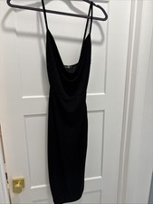 Women’s Boohoo Night Black Thin Strap Stretchy Dress Sz 4