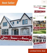 Christmas Banner Jesus Is The Reason for The Season Banner Religious Nativity...