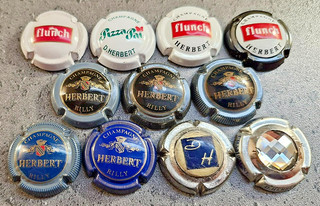 Capsule de champagne : Herbert Didier Lot de 11 Suivant l'ordre (voir état) !!!