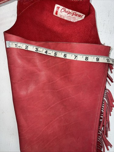 Neu aus altem Lagerbestand rote Chap-Parel Show Chaps mit Fransen verstellbare Taille 38" I-74 - Bild 17 von 17