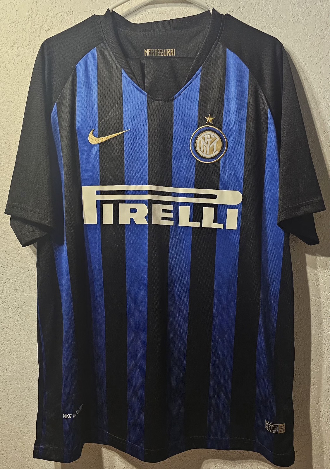 Inter Milan 2018/19 Mens Home Football Soccer Jersey SZ XL Fits Like A LRG