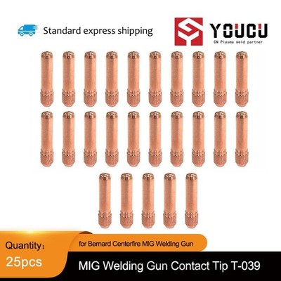 25pcs For Bernard Centerfire MIG Welding Gun T039 T-039 0.039'' Contact Tip *tn