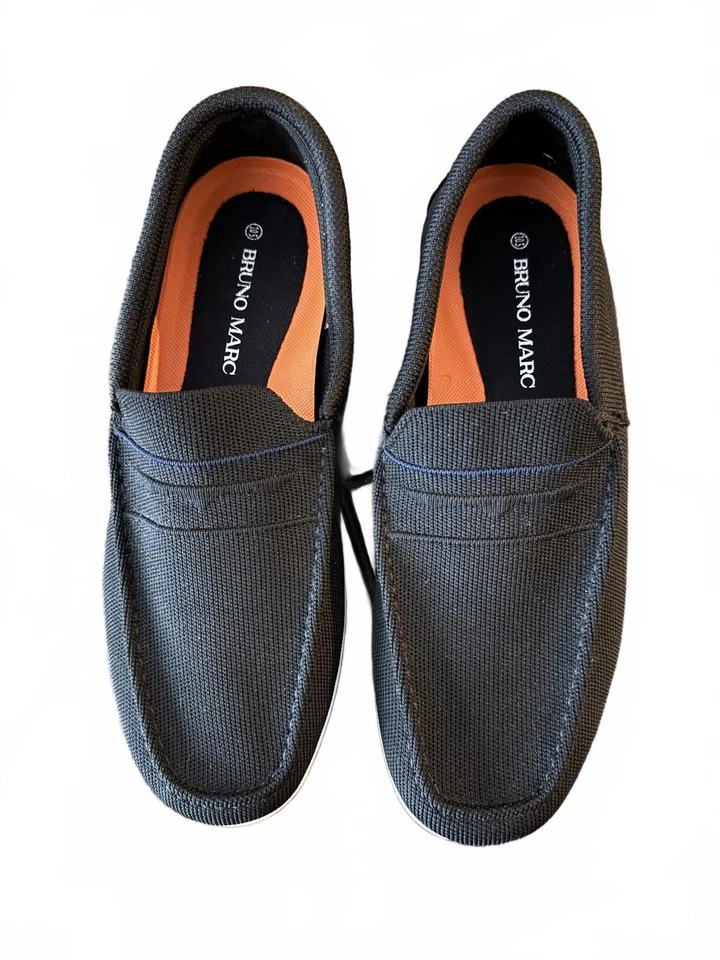 Mocassim Bruno Marc Masculino Barco Tamanho 10.5 Slip-On Preto Lona Casual - Imagem 3 de 4