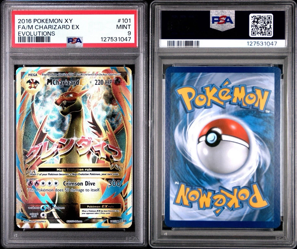 2016 POKEMON XY EVOLUTIONS #101 FULL ART/M CHARIZARD EX PSA 9 - Image 3 of 3