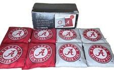 Cornhole Bean Bags Set of 8 NCAA Regulation Bags Alabama Crimson Tide, EXCELLENT