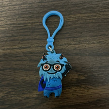 Blue Cartoon Theme Plastic Keychain Charm w/ Detachable Keyring