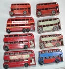 LESNEY MATCHBOX - 8 ASSORTED BUSES - TO RESTORE - ROUTEMASTER / RT / TROLLEYBUS