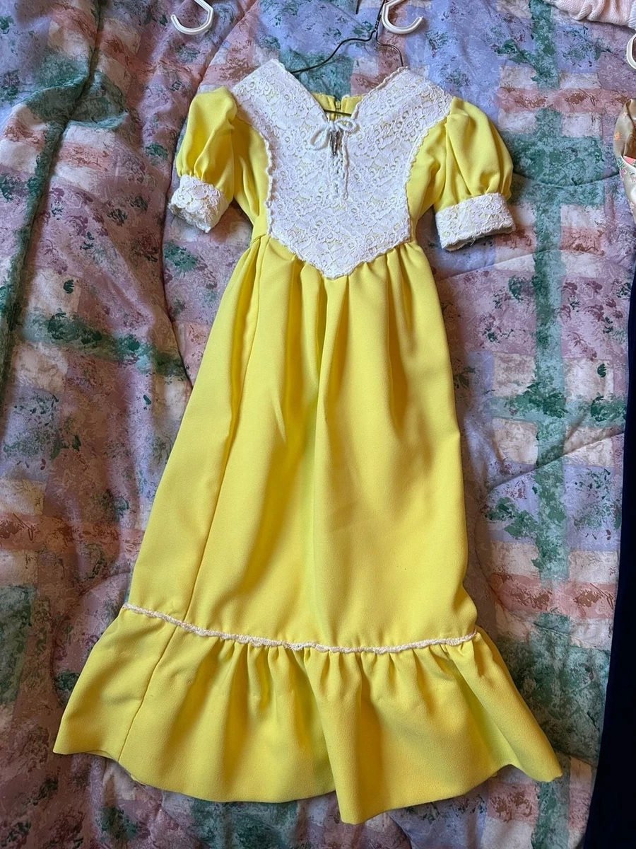 green emerald velvet dress Vintage 1930's Thrashed Lace Yellow Dress  Afterlife Boutique