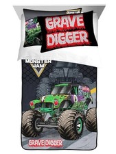 Monster Jam "Grave Digger" Kids Throw  2 Pillowcases-AB07T2NVV993, AB0CLMHNNDJ3