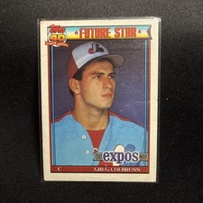 Greg Colbrunn 1991 Topps Baseball Card Montreal Expos Future Star