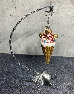 Christmas Holiday Ornament - Gingerbread Man in an Ice Cream Cone - Very CUTE