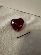 Vintage Swarovski Red Crystal Heart 1998 SCS box Figurine Paperweight 1.5" X 1.5