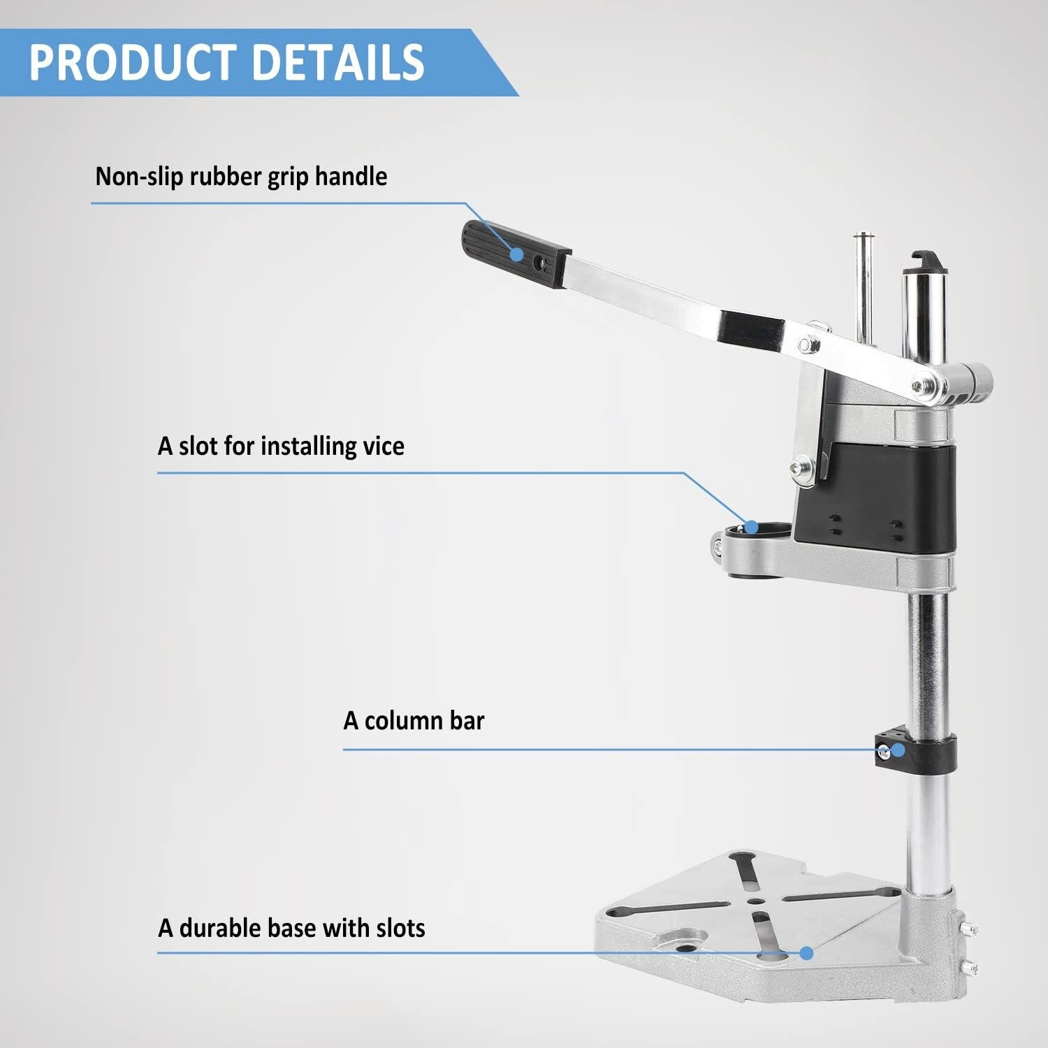 Adjustable Drill Press Stand for Drill Workbench Repair Tool Bench Clamp Support