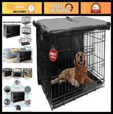 Large Dog Crate Cover 48" Waterproof Oxford Fabric, 1/2/3 Door Privacy Shield Gr