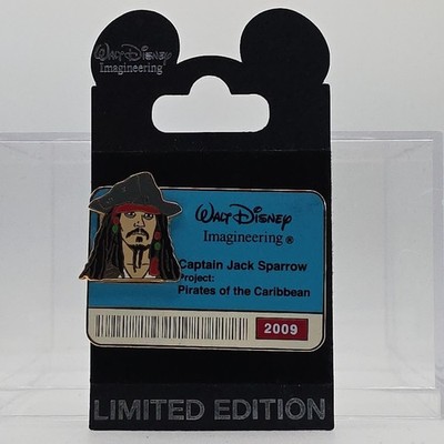 WDI Disney pin LE 300 3D I.D. Pirate Badge Series - JACK SPARROW 2009