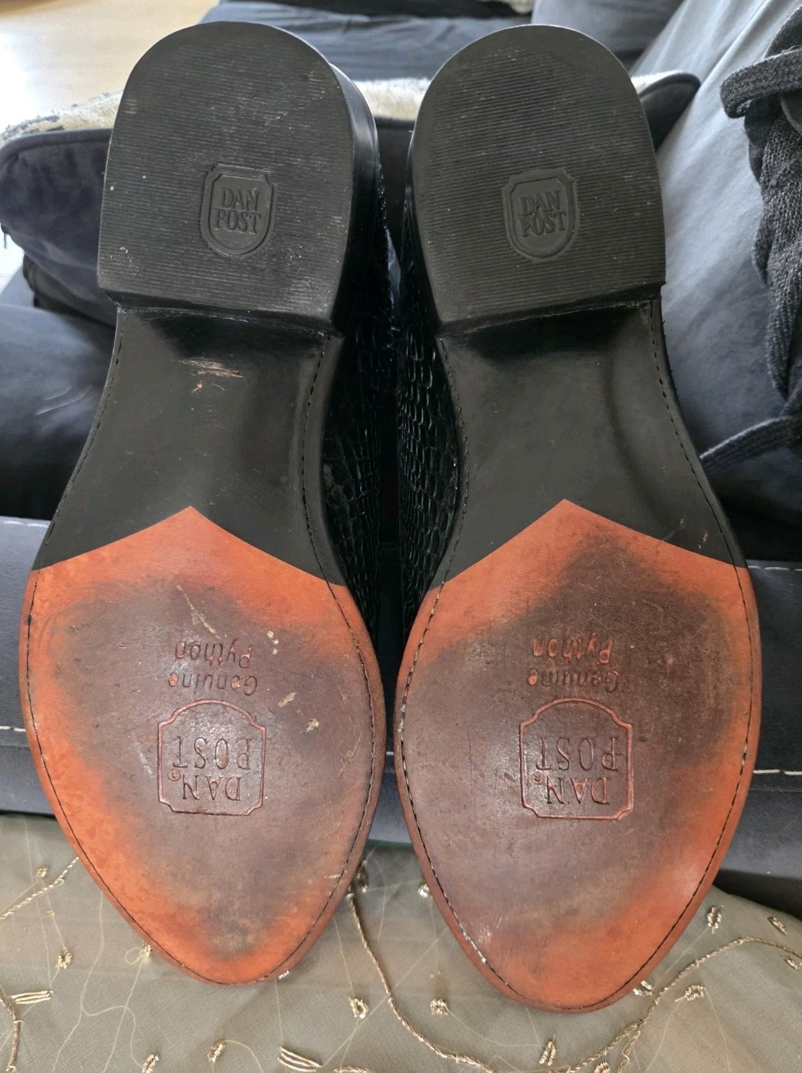 Rare Dan Post Python Snake Skin Boots Cowboy West… - image 9