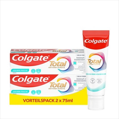 Colgate Zahnpasta Total Plus Gesunde Frische Zahnreinigung 2x75 ml 12h Schutz