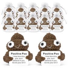 12Pcs Funny Positive Poo Emotional Support Poop, Cute Crochet Cucumber Toy wi...