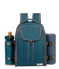 Hap Tim Picnic Basket Backpack for 4 Person with Blanket, Wine Holder, Set