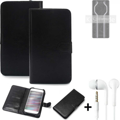 Schutz Hülle für Huawei Mate 50 RS + earphones Wallet Case + Bumper schwarz Fl
