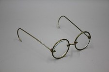 Vintage/Antique Gold Color Glass Round Wire Rimmed Eyeglasses Santa Harry Potter