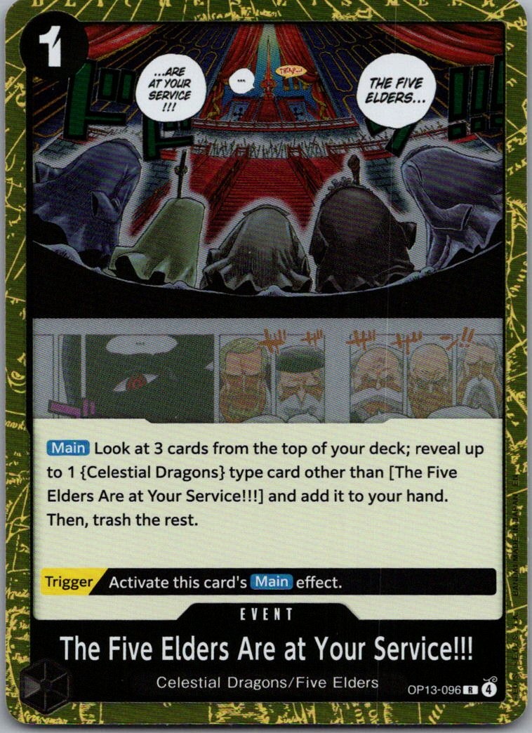The Five Elders Are at Your Service!!! Foil R Carrying On His Will OP13-096 NM