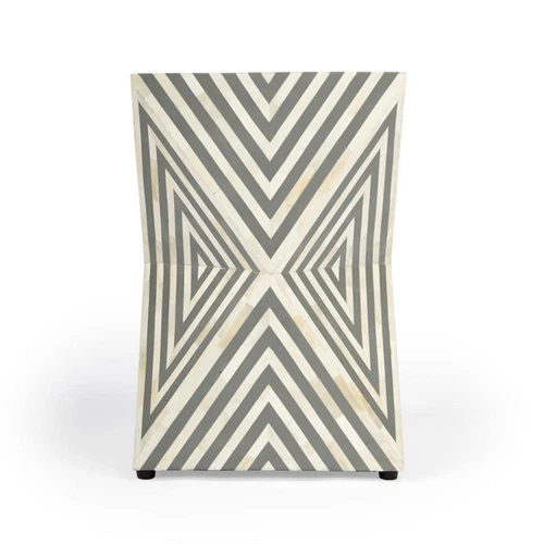 Butler Anais White And Grey Bone Inlay End Table - Picture 6 of 11