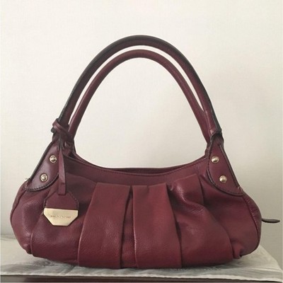 BRUNOMAGLI Handbag Shoulder Bag Purse in Bordeaux USED Good Condition