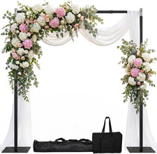10X10Ft Heavy Duty Backdrop Stand with Adjustable Height  Width, Black