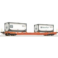 Roco H0 6600275 Taschenwagen T5 Wascosa 2 Newport Tankcontainer Ep. VI NEU